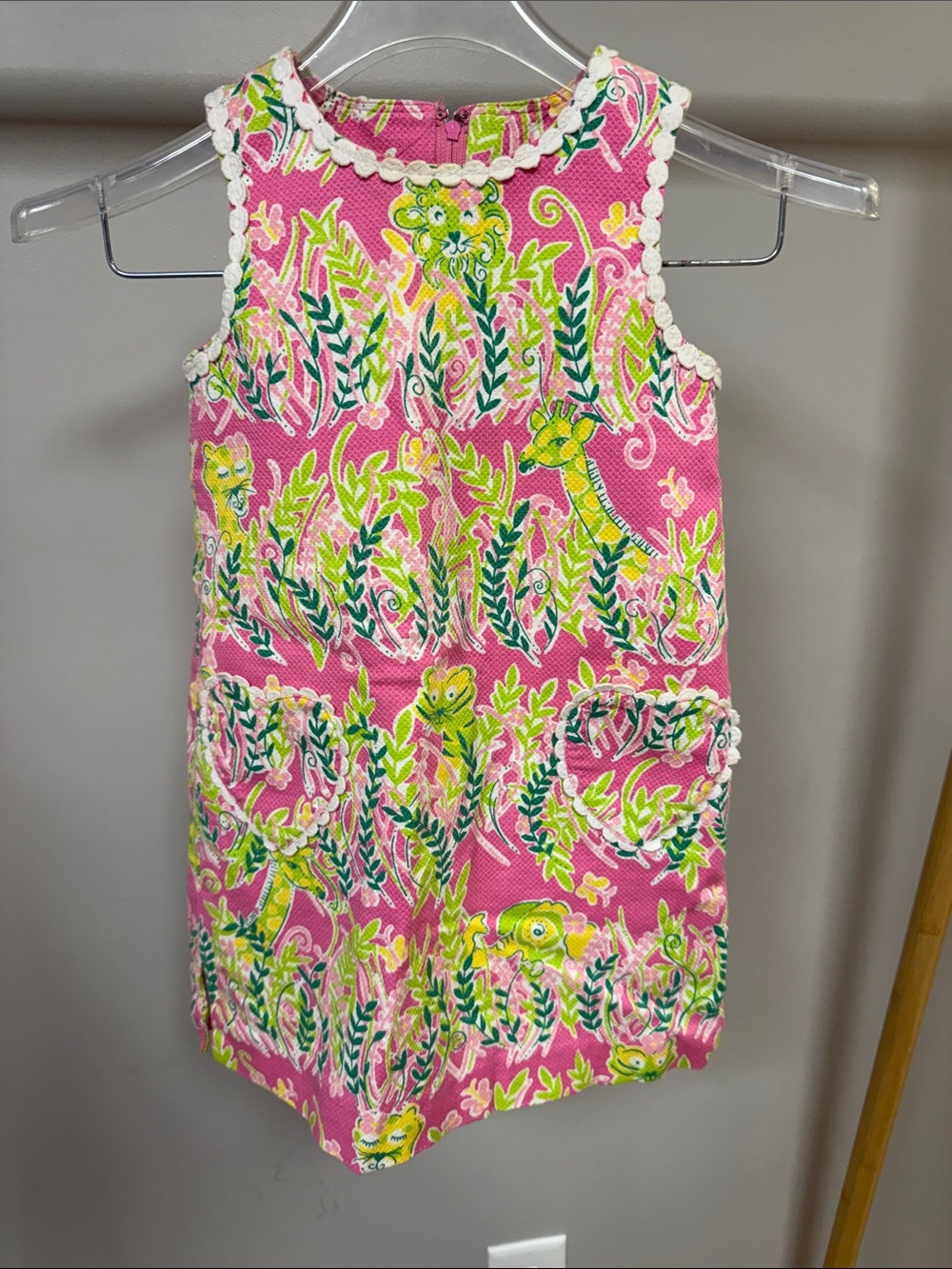 Vintage Lilly Pulitzer Millionaires Row Pink Floral Jungle Print Shift Dress